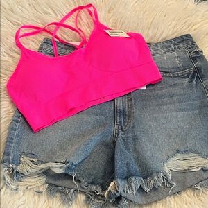 NWT Women’s Hot Pink Strappy Bra Size Large